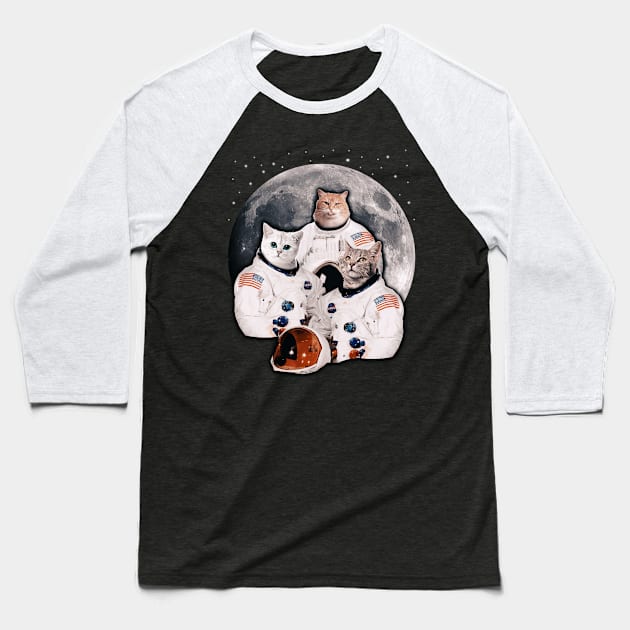 Catstronauts Funny Cat Lover Astronaut Galaxy Men and Women Baseball T-Shirt by Blink_Imprints10